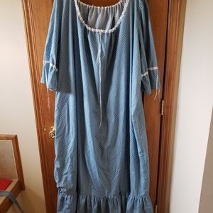 Home made pioneer dress with belt and bonnet